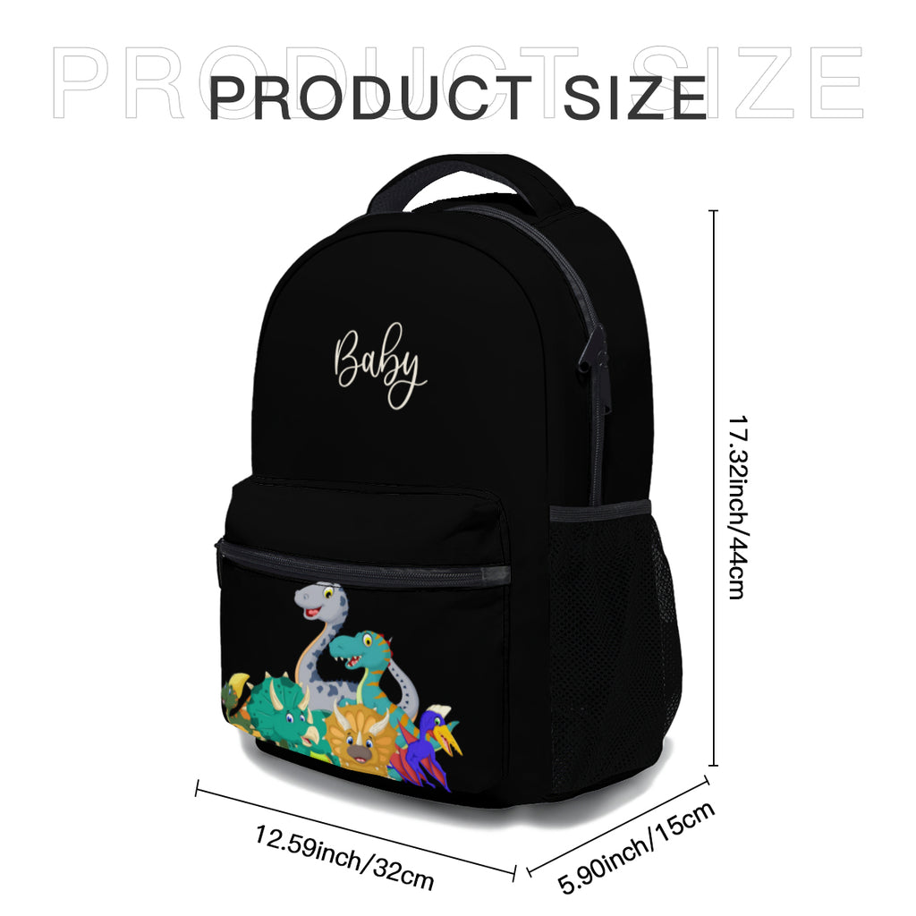 Personalized School Backpack Bag Insulated Lunch Tote Bag Pencil Bag Pouch Set of 3 for School With Cute Dinosaurs