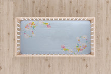 Load image into Gallery viewer, Jersey Fitted Crib Sheet - Baby Blue with Bubbles