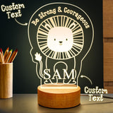 Customized 3D Personalized Lion Shaped Night Light Gifts for Baby and Kids