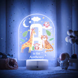 Personalized Animal Alphabet Led Color Changing Night Light Nursery Decor for Baby Have a Good Dream