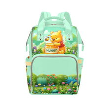 Load image into Gallery viewer, Personalized Diaper Bag - Pooh Bear Honeybee Love in the 100 Acre Wood Diaper Bag Backpack