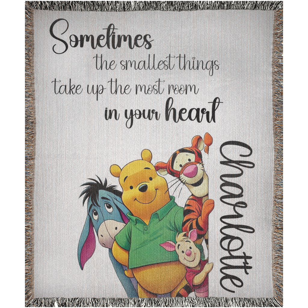 Pooh and Friends Peeking Pesronalized Woven Blanket