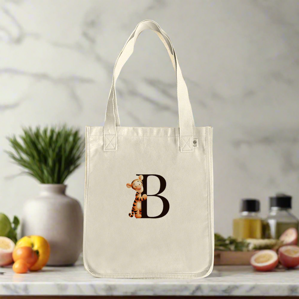 Tigger Monogram Tote Personalized Canvas Tote Bag Eco Friendly Pure Organic Cotton