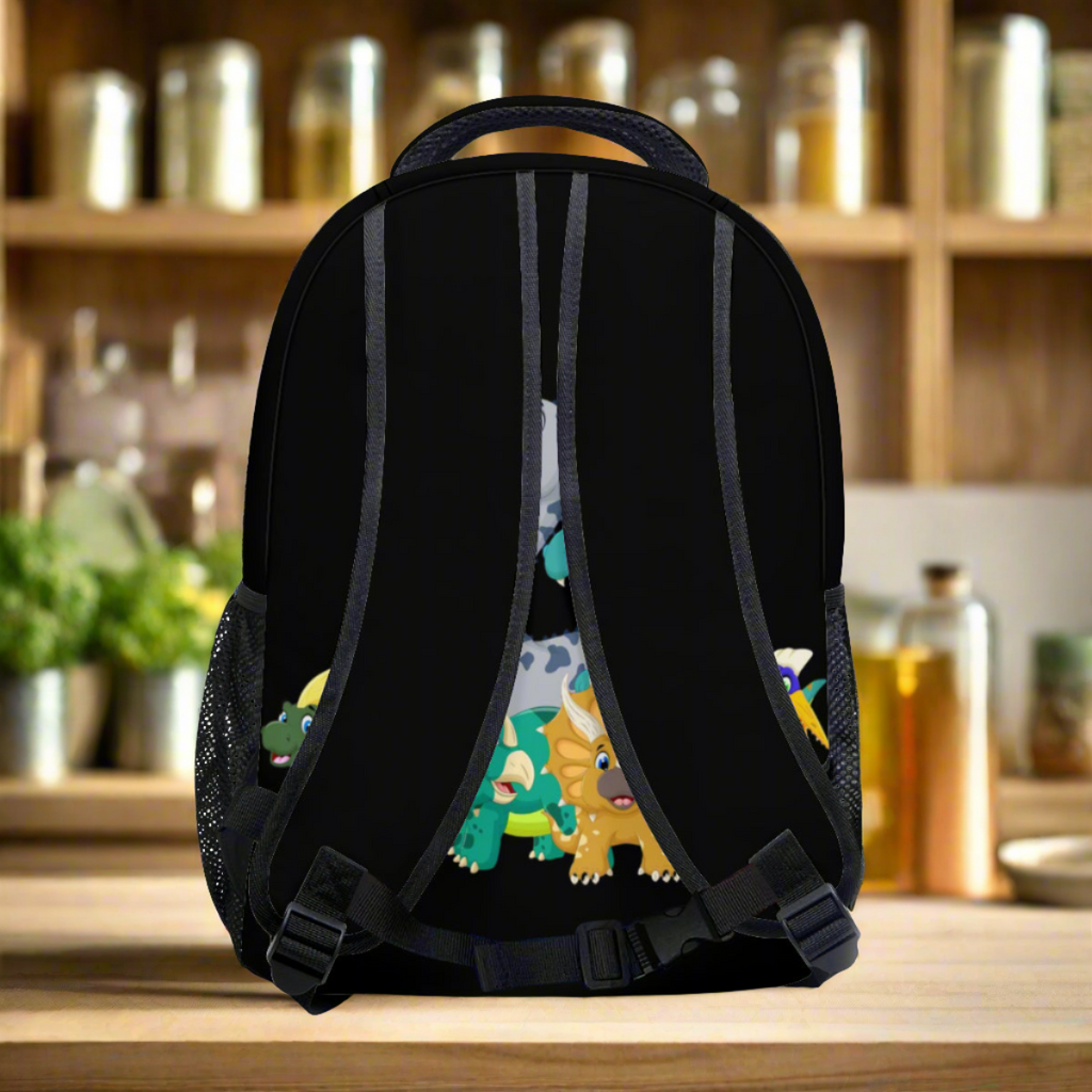 Personalized School Backpack Bag Insulated Lunch Tote Bag Pencil Bag Pouch Set of 3 for School With Cute Dinosaurs