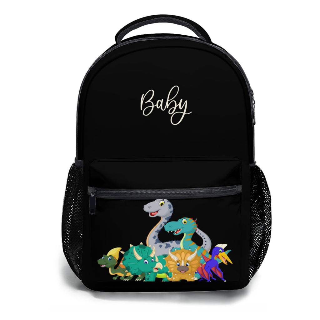 Personalized School Backpack Bag Insulated Lunch Tote Bag Pencil Bag Pouch Set of 3 for School With Cute Dinosaurs