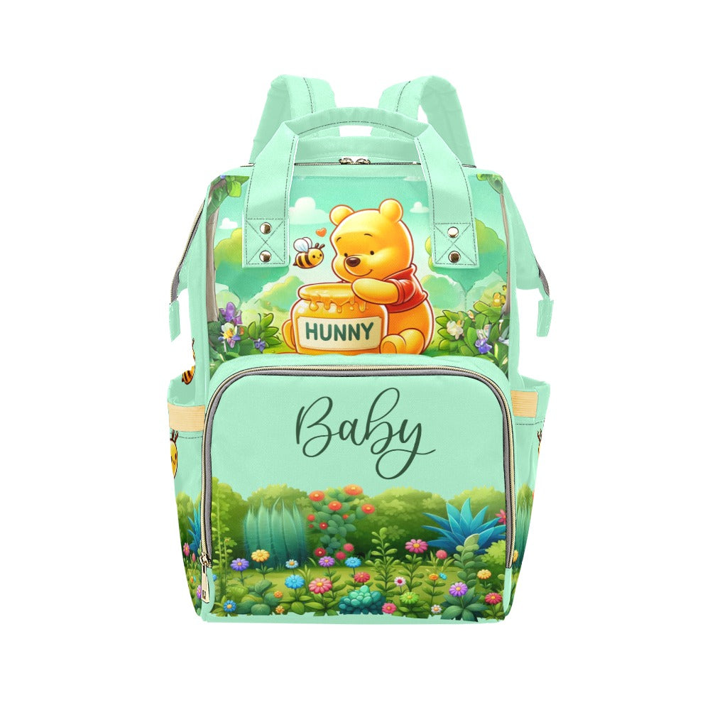 Personalized Diaper Bag - Pooh Bear Honeybee Love in the 100 Acre Wood Diaper Bag Backpack