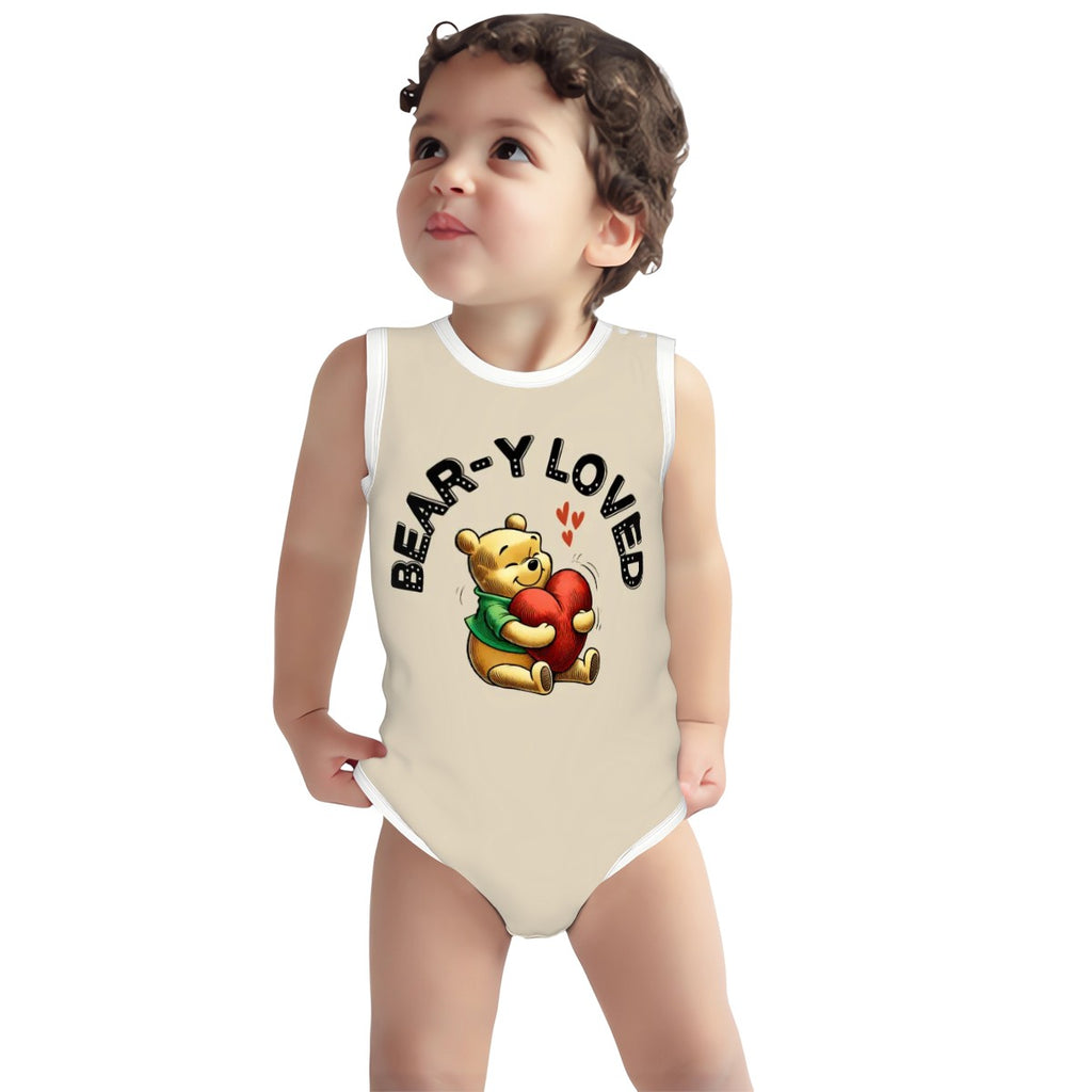 Baby Bear Onesie® Cotton Sleeveless Summer Pooh Bodysuit Newborn To 2T, Desert Calm