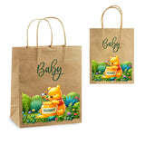 Personalized Paper Gift Bags - Pooh Bear Honeybee Love Kraft Paper Gift Bag - Two Sided Printing