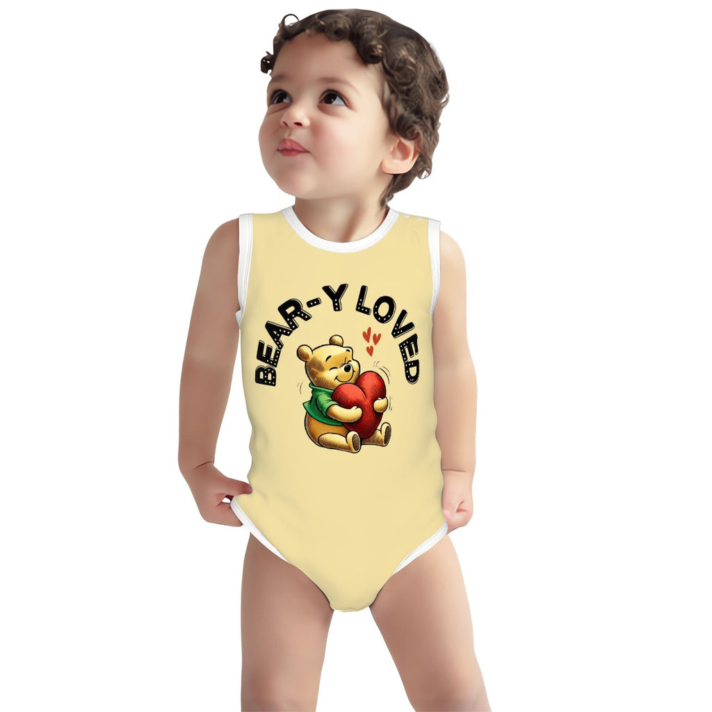 Baby Bear Onesie® Cotton Sleeveless Summer Pooh Bodysuit Newborn To 2T, Butter