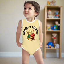 Load image into Gallery viewer, Baby Bear Onesie® Cotton Sleeveless Summer Pooh Bodysuit Newborn To 2T, Butter