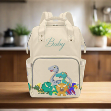 Load image into Gallery viewer, Designer Baby Bag With Cute Cartoon Dinosaurs - Waterproof Multifunction Backpack