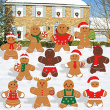 Load image into Gallery viewer, Christmas Gingerbread Yard Sign Xmas Gingerbread Man Shaped Lawn Garden Signboard Christmas Outdoor Yard Signs Decor for Holiday Pathway Patio Garden Party Decoration Supplies