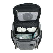 Load image into Gallery viewer, Eastsport Wooster St. Backpack Diaper Bag with Adjustable Shoulder Straps, Bonus Changing Pad, Stroller Straps and Insulated Zipper Pockets, Light Grey