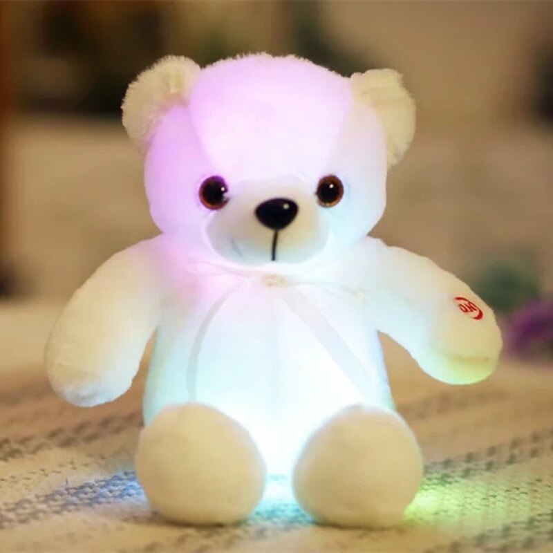 32cm Creative Luminous Bear Plush Toy Stuffed Teddy Led Light Colorful Doll