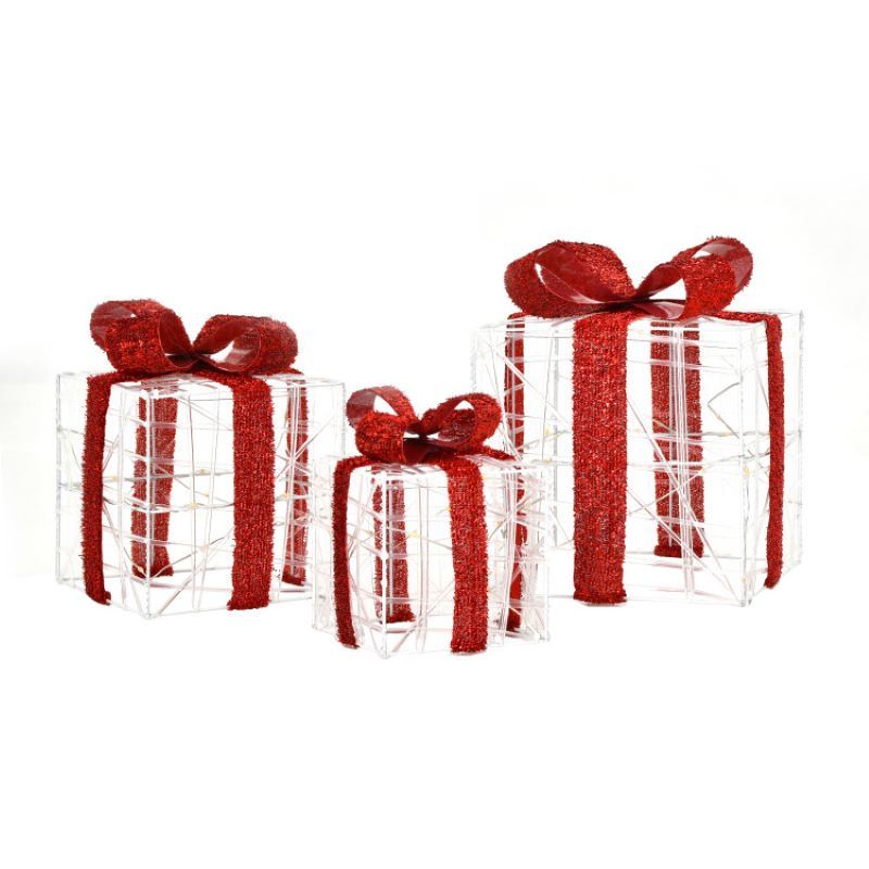 Christmas Lighted Gift Boxes Decorations for Indoor & Outdoor