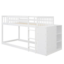 Load image into Gallery viewer, Twin over Twin Bunk Bed with 4 Drawers and 3 Shelves-White