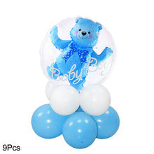 Load image into Gallery viewer, 4D Transparent Baby Shower Boy Girl Bear Bubble Ball Kids 1st Birthday Party Blue Pink Helium Balloon Gender Reveal Decoration