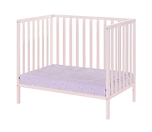 Load image into Gallery viewer, Palmer 3-in-1 Convertible Mini Crib Pastel Pink w/ Mattress Pad