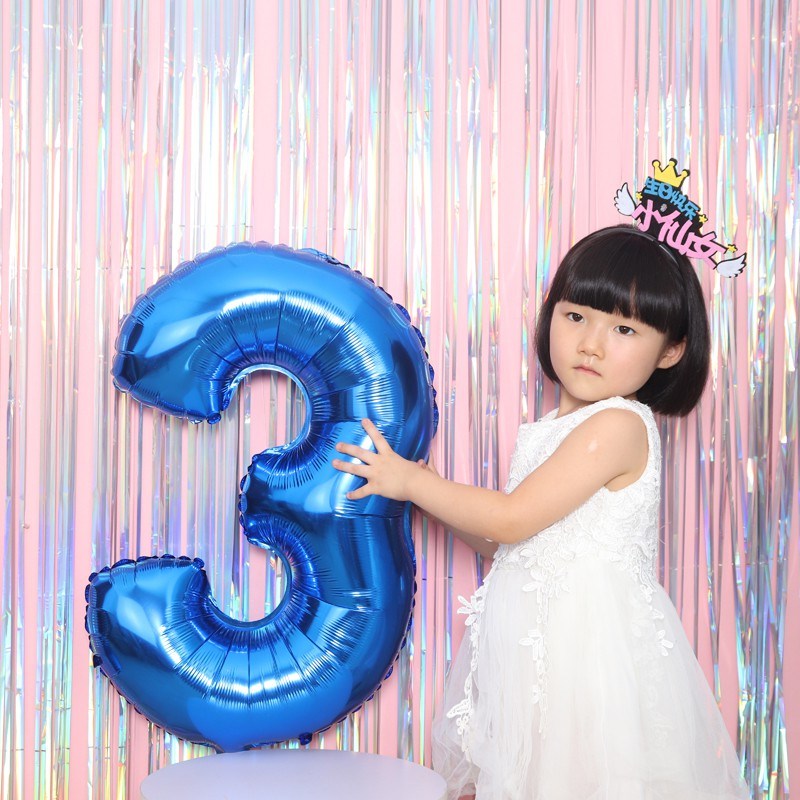 1PCS 32INCH Party Decoration Blue Number Foil Balloon Discolor Digital Globos Birthday Baby Shower Supplies