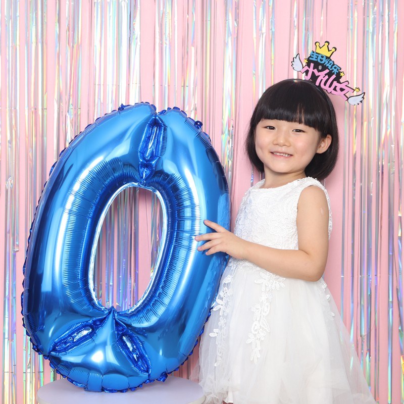 1PCS 32INCH Party Decoration Blue Number Foil Balloon Discolor Digital Globos Birthday Baby Shower Supplies