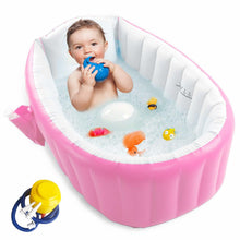 Load image into Gallery viewer, Baby Inflatable Bathtub; Portable Toddler Bathtub Baby Bath Tub Foldable Travel Tub with Air Pump