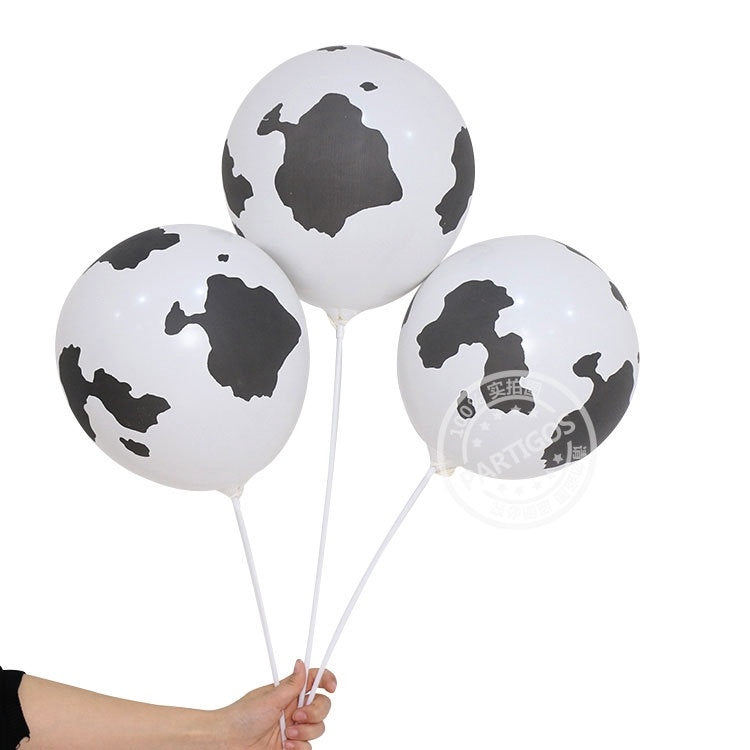 10PCS 12 Inch Animal Cow Tiger Leopard Zebra Paws Printed Round Latex Balloons