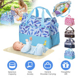 5Pcs Baby Nappy Diaper Bags Set Mummy Diaper Handbags with Diaper Pad Food Bag Bottle Bag Travel Tote Bags For Mom Dad