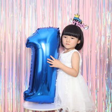 Load image into Gallery viewer, 1PCS 32INCH Party Decoration Blue Number Foil Balloon Discolor Digital Globos Birthday Baby Shower Supplies