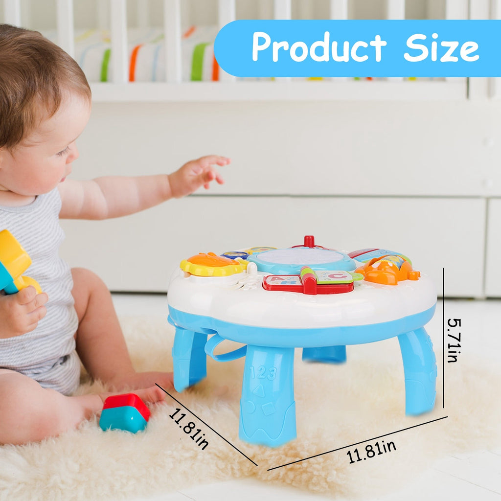 Toddler Musical Learning Table Educational Baby Toys Musical Activity Table Learning Center for 6+ Months Boys Girls Gift