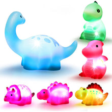 Load image into Gallery viewer, 6 Pcs/Pack Dinosaur Bath Toys Light-Up