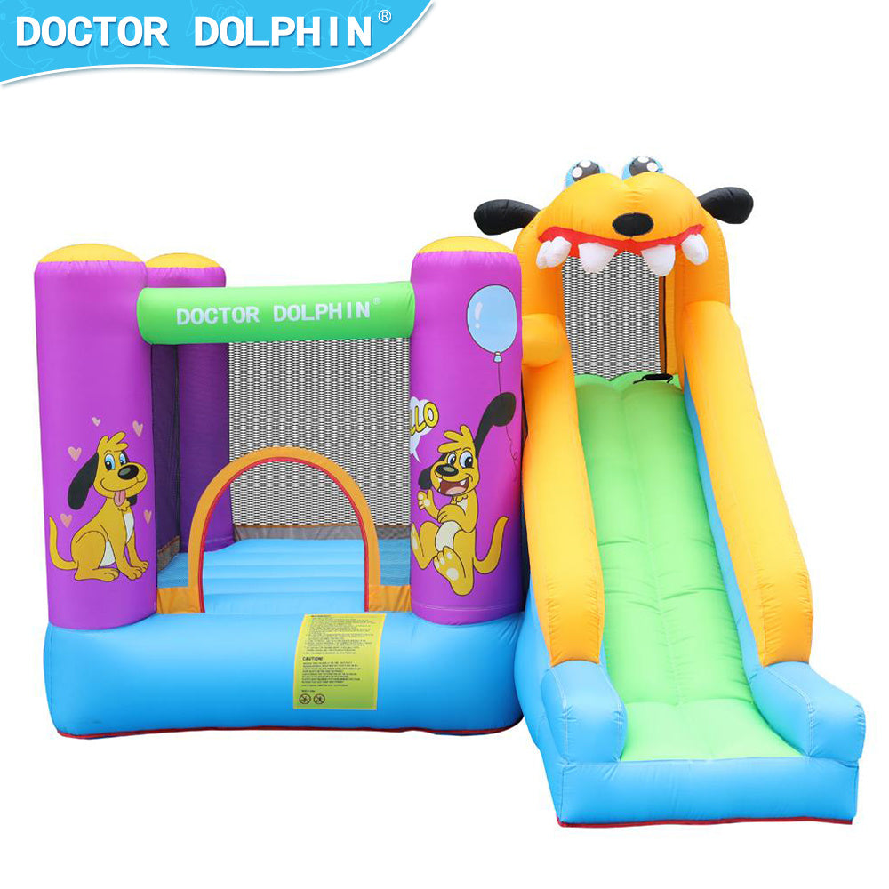 420D and 840D Oxford Fabric Dog Inflatable Bounce House Jumping Castle with Slide and 450W Air Blower