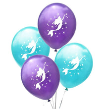 Load image into Gallery viewer, 10pcs Mermaid Birthday Latex Balloon Mermaid Balloon Number Age Balloon Ready Stock