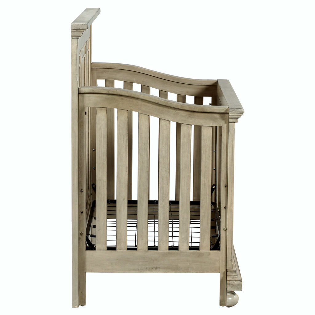 Traditional Farmhouse Style 4-in-1 Full Size Convertible Crib - Converts to Toddler Bed, Daybed and Full-Size Bed, Stone Gray