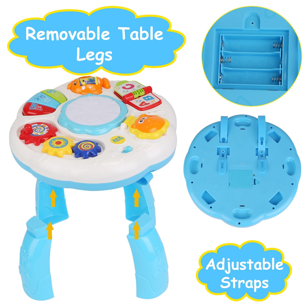 Toddler Musical Learning Table Educational Baby Toys Musical Activity Table Learning Center for 6+ Months Boys Girls Gift