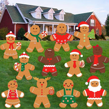 Load image into Gallery viewer, Christmas Gingerbread Yard Sign Xmas Gingerbread Man Shaped Lawn Garden Signboard Christmas Outdoor Yard Signs Decor for Holiday Pathway Patio Garden Party Decoration Supplies