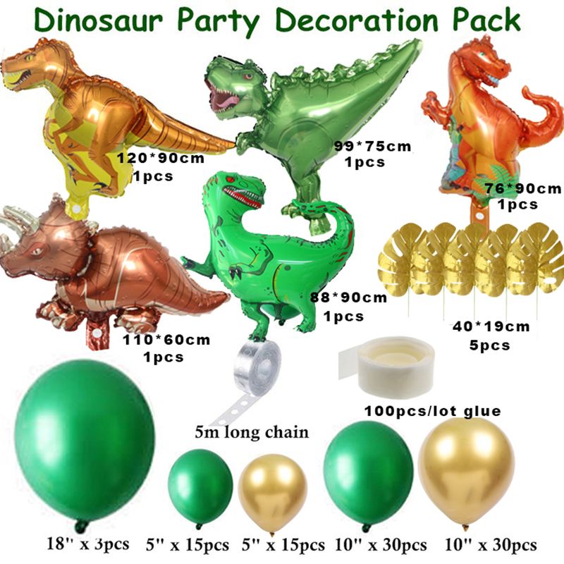 105pcs Dinosaur Foil Balloon Arch Garland Kit Jungle Animals dino Theme Decoration Kids Birthday Party Baby Shower Supplies