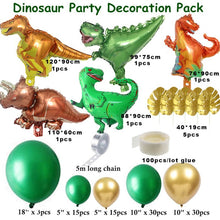 Load image into Gallery viewer, 105pcs Dinosaur Foil Balloon Arch Garland Kit Jungle Animals dino Theme Decoration Kids Birthday Party Baby Shower Supplies