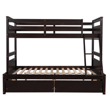 Load image into Gallery viewer, Twin over Full Bunk Bed with Storage - Espresso