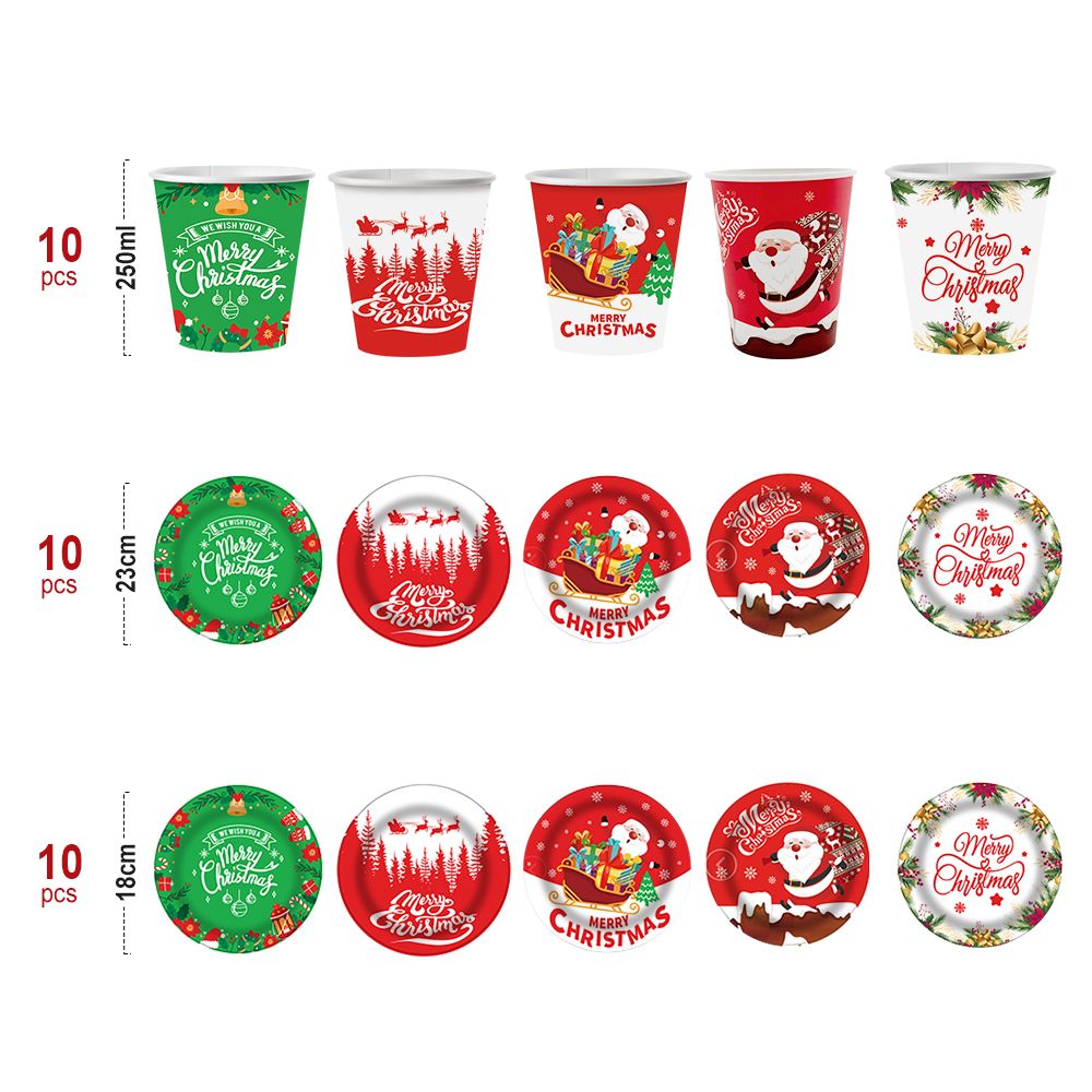 30 PCS Christmas Paper Plates,9 inches Christmas Party Supplies 6 Designs Snowman and Santa Claus Disposable Plates for Christmas Party Dinner Tableware Decoration Supplies