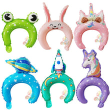 Load image into Gallery viewer, 20pcs Cute Animal Tiara Headband Balloon Frog Panda Fox Tiger Cat Baby Shower Kids Toy Happy Birthday Wedding Party Decoration