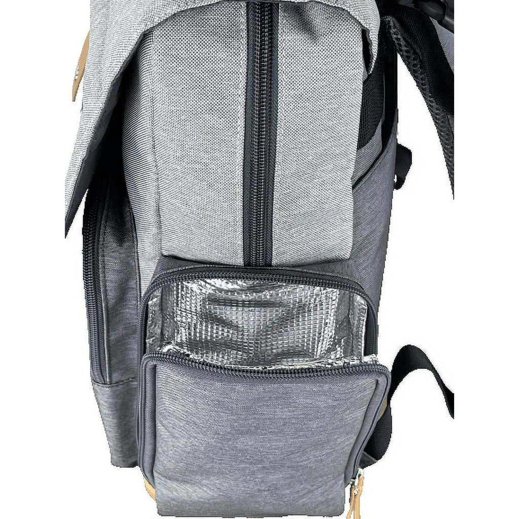 iPack Carry All Backpack Diaper Bag, Solid Print/Gray