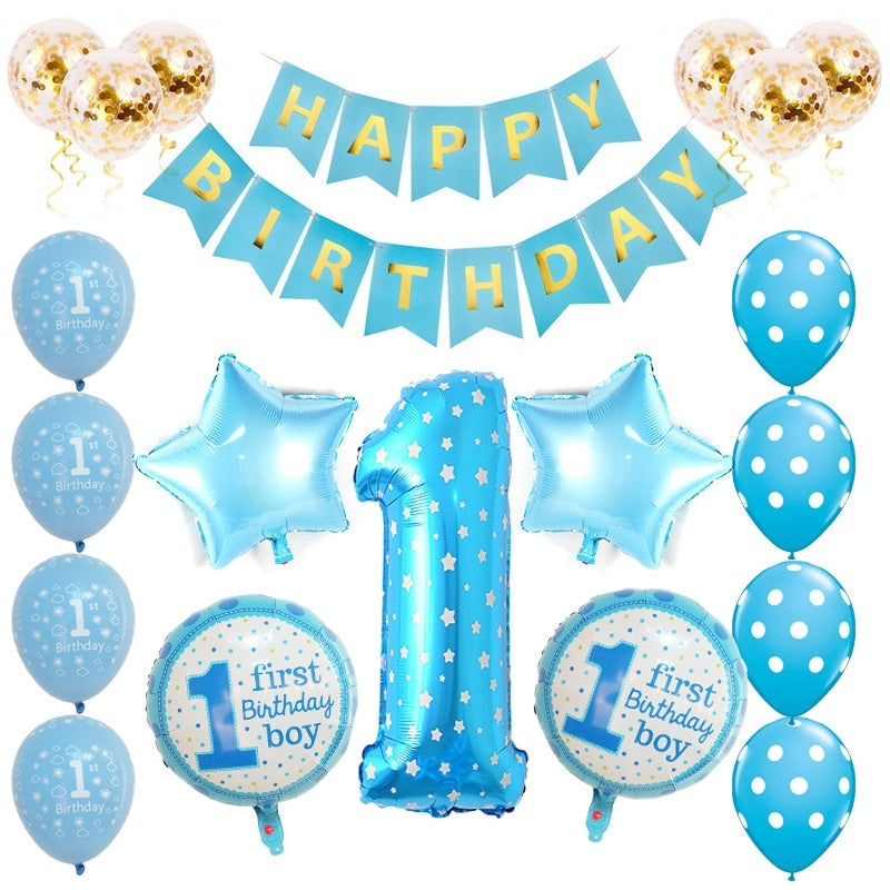 1st Birthday Party Decoration Kids Balloons