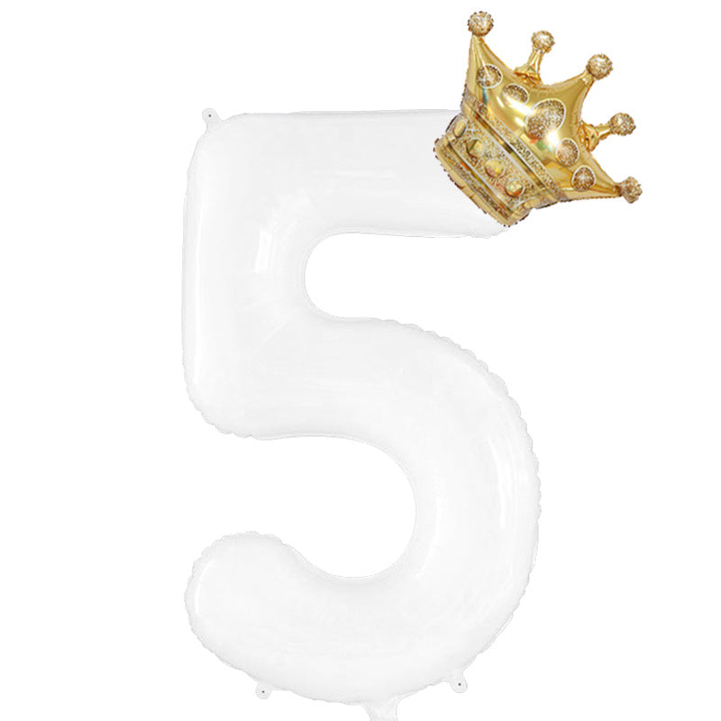 32inch Gold Crown Number Foil Balloon