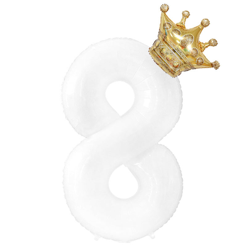 32inch Gold Crown Number Foil Balloon