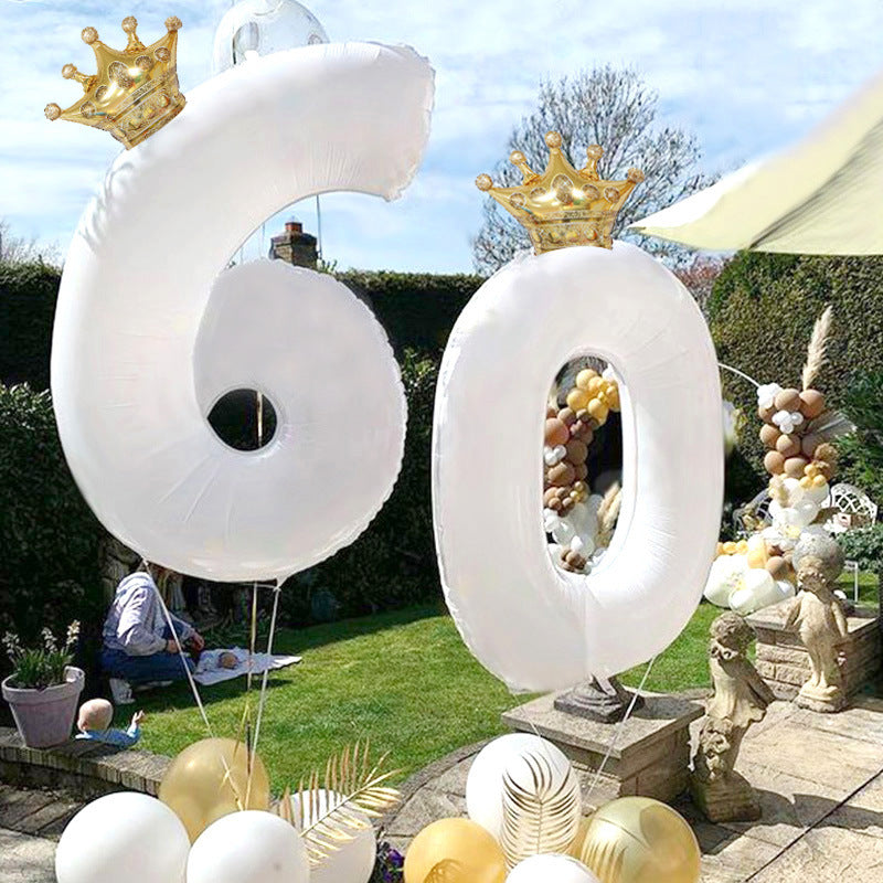 32inch Gold Crown Number Foil Balloon