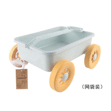 Load image into Gallery viewer, Children&#39;s Wheat Straw Little Boy Beach Pusher Toy Wagon