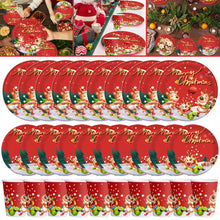 Load image into Gallery viewer, 30Pcs Christmas Party Tableware Set 7 and 9 Inch Elk Claus Paper Plates 3.5 Inch Paper Cup Cute Xmas Disposable Cups for Xmas Holiday Dinner Supplies