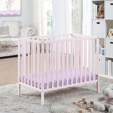 Load image into Gallery viewer, Palmer 3-in-1 Convertible Mini Crib Pastel Pink w/ Mattress Pad