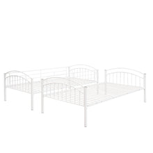 Load image into Gallery viewer, Twin Over Twin Metal Bunk Bed,Divided into Two Beds(White)