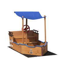 Load image into Gallery viewer, Outsunny Pirate Ship Sandbox with Cover and Rudder
